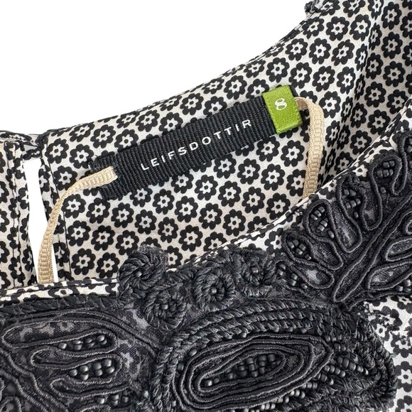 🌺ANTHROPOLOGIE LEIFSDOTTIR Silk Back Tie in Black / Gray Size 8 — WOW!!!🌺 - Picture 6 of 8